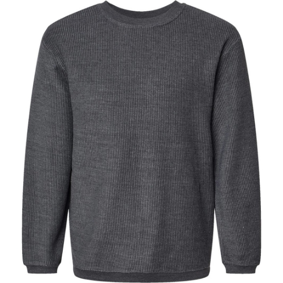 Custom Unisex Corded Crewneck Sweatshirt Charcoal