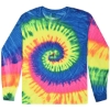 Custom Unisex Tie-Dyed Long Sleeve T-Shirt Neon Rainbow
