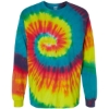 Custom Unisex Tie-Dyed Long Sleeve T-Shirt Reactive Rainbow