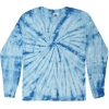 Custom Unisex Tie-Dyed Long Sleeve T-Shirt Spider Baby Blue