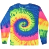 Custom Youth Tie-Dyed Long Sleeve T-Shirt Neon Rainbow