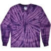 Custom Youth Tie-Dyed Long Sleeve T-Shirt Spider Purple