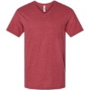 Custom Unisex CVC V-Neck Tee Heather Cardinal