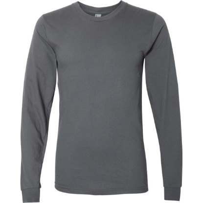 Custom Unisex Fine Jersey Long Sleeve Tee Asphalt