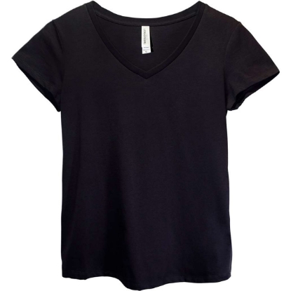 Custom Womens Ultimate CVC V-Neck T-Shirt Black