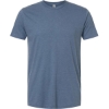 Custom Unisex Fine Jersey T-Shirt Heather Indigo Blue