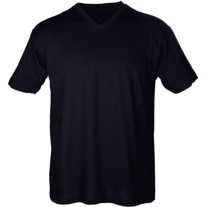 Custom Mens Fine Jersey V-Neck T-Shirt Black
