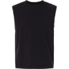 Custom Unisex Heavyweight Cotton Garment-Dyed Mid-Length Muscle Tee True Black