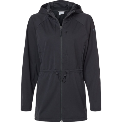Custom Womens Flora Park™ II Soft Shell Long Length Jacket Black