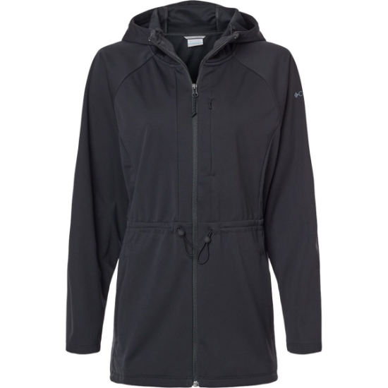 Custom Womens Flora Park™ II Soft Shell Long Length Jacket Black
