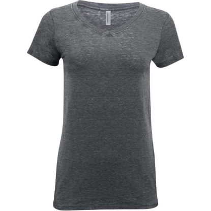 Custom Womens Vintage Dye V-Neck T-Shirt Vintage Charcoal