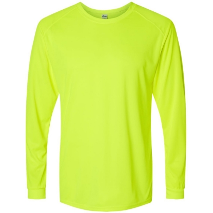 Custom Unisex Long Islander Performance Long Sleeve T-Shirt Safety Green