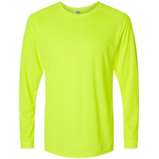 Custom Unisex Long Islander Performance Long Sleeve T-Shirt Safety Green