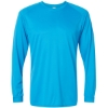 Custom Unisex Long Islander Performance Long Sleeve T-Shirt Turquoise