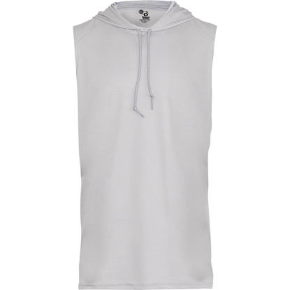 Custom Youth B-Core Sleeveless Hooded T-Shirt Silver