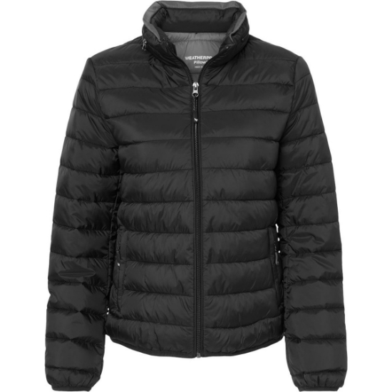 Custom Womens PillowPac Puffer Jacket Black