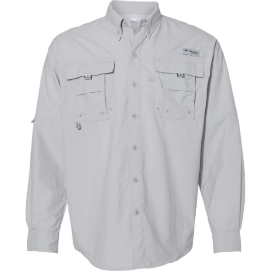 Custom Mens PFG Bahama™ II Shirt Cool Grey