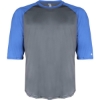 Custom Youth B-Core Three-Quarter Sleeve Baseball T-Shirt Graphite/ Royal