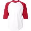 Custom Youth B-Core Three-Quarter Sleeve Baseball T-Shirt White/ Red