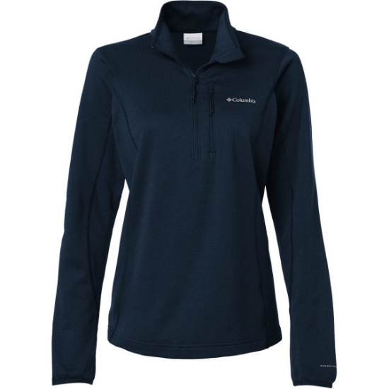 Custom Womens Essential Hike™ Grid Fleece Half-Zip Pullover Collegiate Navy