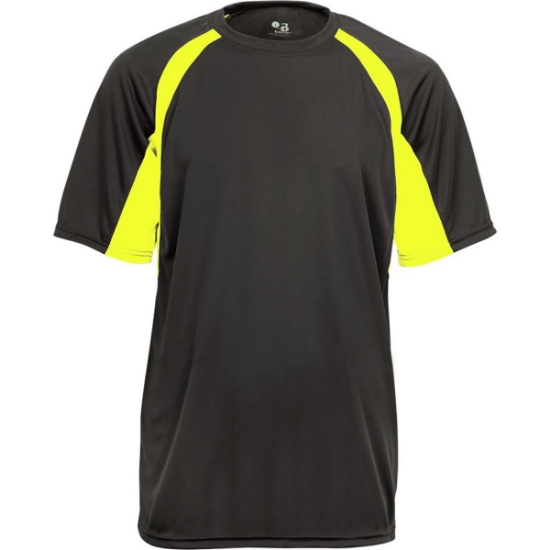 Custom Youth B-Core Hook T-Shirt Graphite/ Safety Yellow