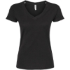 Custom Womens Fine Jersey V-Neck T-Shirt Black