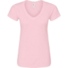 Custom Womens Fine Jersey V-Neck T-Shirt Pink
