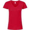 Custom Womens Fine Jersey V-Neck T-Shirt Red