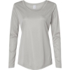 Custom Womens Long Islander Performance Long Sleeve T-Shirt Aluminum