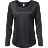 Custom Womens Long Islander Performance Long Sleeve T-Shirt Black