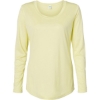 Custom Womens Long Islander Performance Long Sleeve T-Shirt Pale Yellow