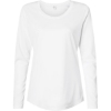 Custom Womens Long Islander Performance Long Sleeve T-Shirt White