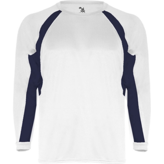 Custom Youth B-Core Hook Long Sleeve T-Shirt White/ Black