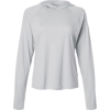 Custom Womens PFG Tidal Tee™ Hooded Long Sleeve Cool Grey/ Vivid Blue