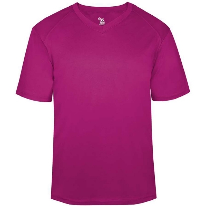 Custom Youth B-Core V-Neck T-Shirt Hot Pink