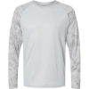 Custom Unisex Cayman Performance Camo Colorblocked Long Sleeve T-Shirt Aluminum