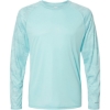 Custom Unisex Cayman Performance Camo Colorblocked Long Sleeve T-Shirt Aqua Blue