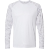 Custom Unisex Cayman Performance Camo Colorblocked Long Sleeve T-Shirt White