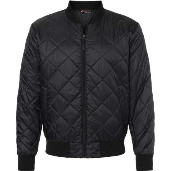 Custom Mens HeatLast™ Quilted Packable Bomber Black