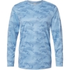 Custom Unisex Pompano Performance Camo Long Sleeve T-Shirt Blue Mist