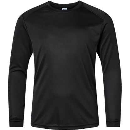 Custom Youth Long Islander Performance Long Sleeve T-Shirt Black