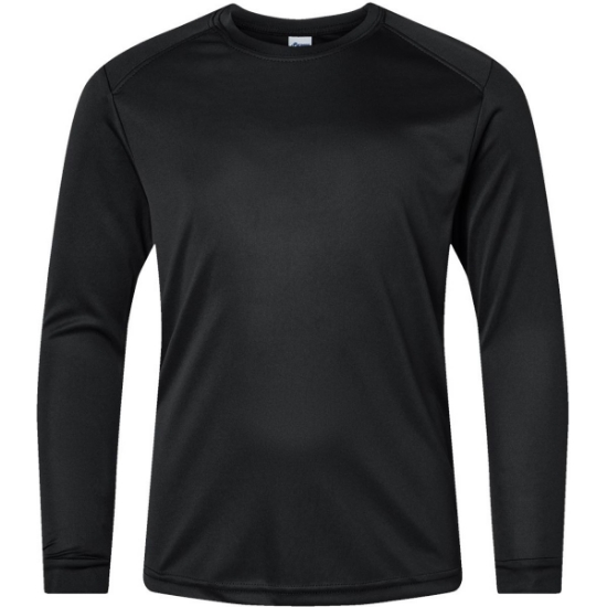 Custom Youth Long Islander Performance Long Sleeve T-Shirt Black