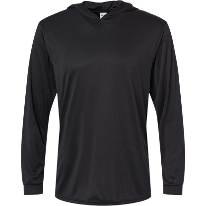 Custom Unisex Bahama Performance Hooded Long Sleeve T-Shirt Black
