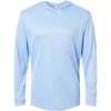 Custom Unisex Bahama Performance Hooded Long Sleeve T-Shirt Blue Mist