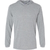 Custom Unisex Bahama Performance Hooded Long Sleeve T-Shirt Heather Grey