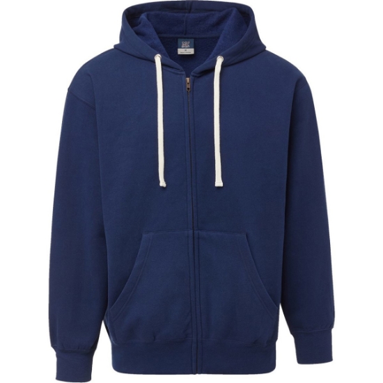Custom Unisex Vintage Fleece Full-Zip Hooded Sweatshirt Vintage Blue