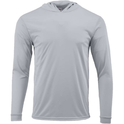 Custom Youth Bahama Performance Hooded Long Sleeve T-Shirt Aluminum