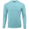 Custom Youth Bahama Performance Hooded Long Sleeve T-Shirt Aqua Blue