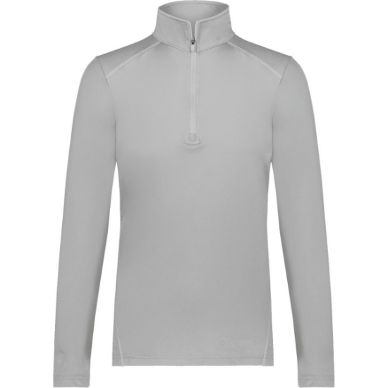 Custom Womens CoolCore® Quarter-Zip Pullover Athletic Grey