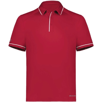 Custom Mens CoolCore® Polo Scarlet/ White